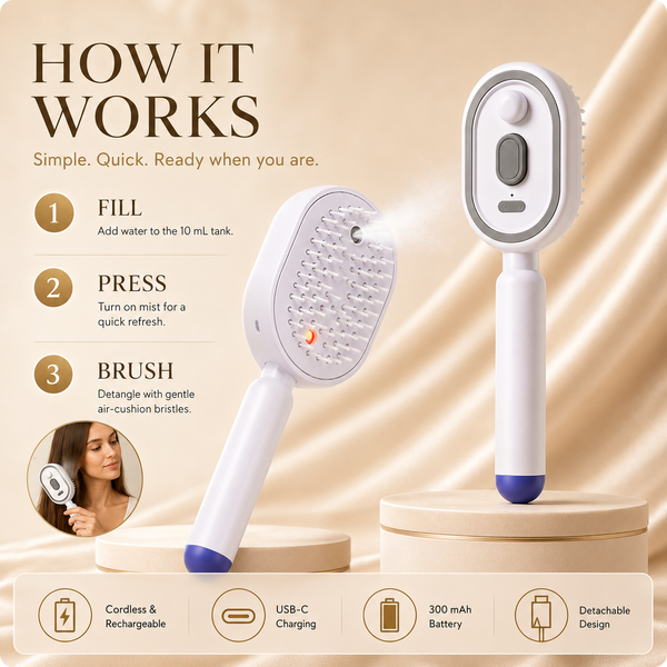 Electric Hairbrush Straightener