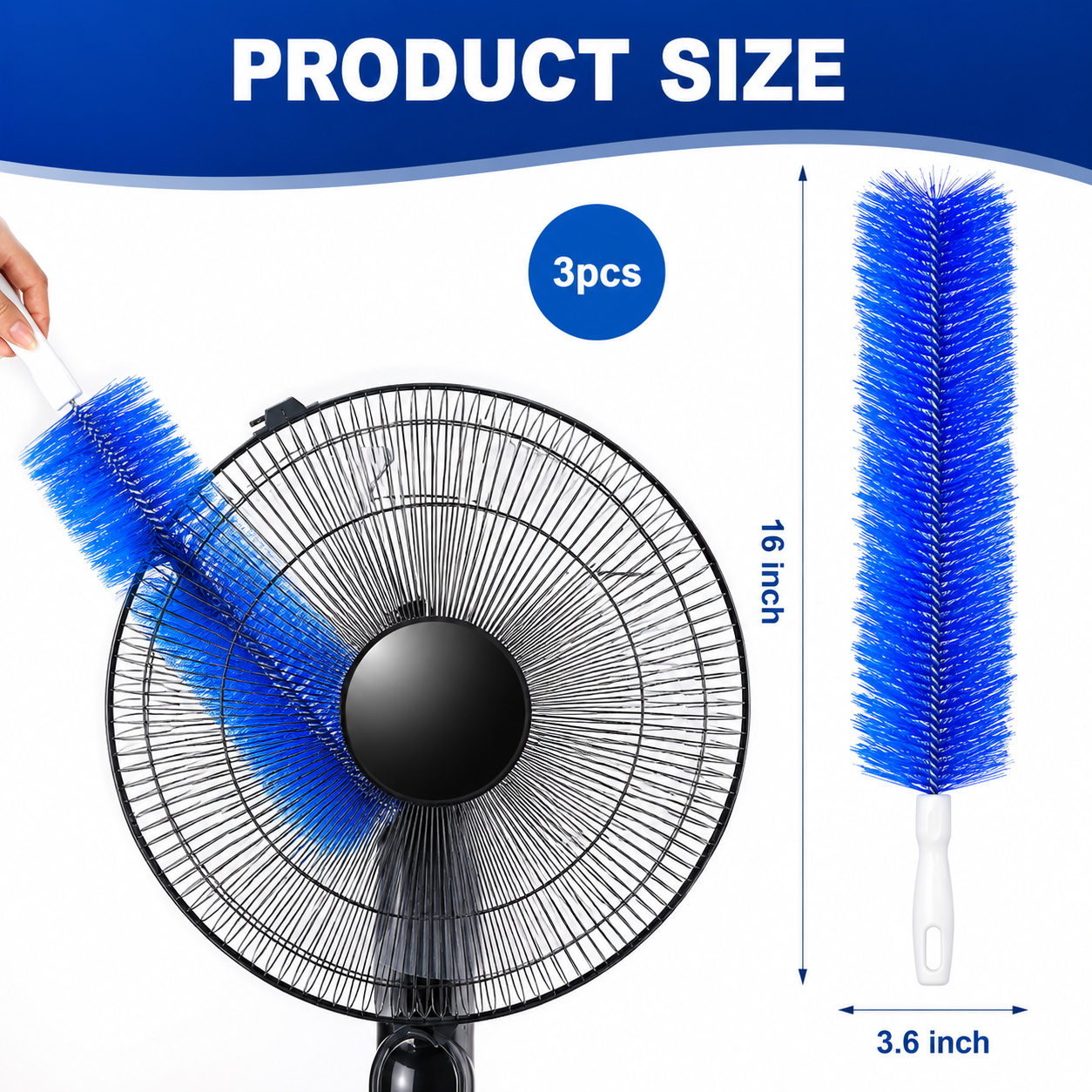 3-Pack Flexible Fan Cleaning Brushes