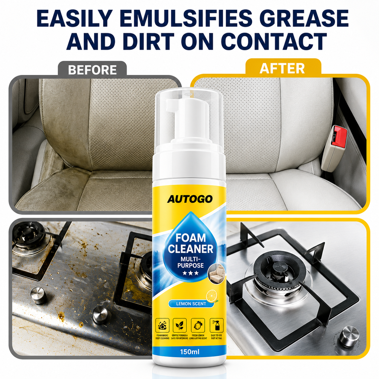 AUTOGO Multi-Purpose Foam Cleaner Spray