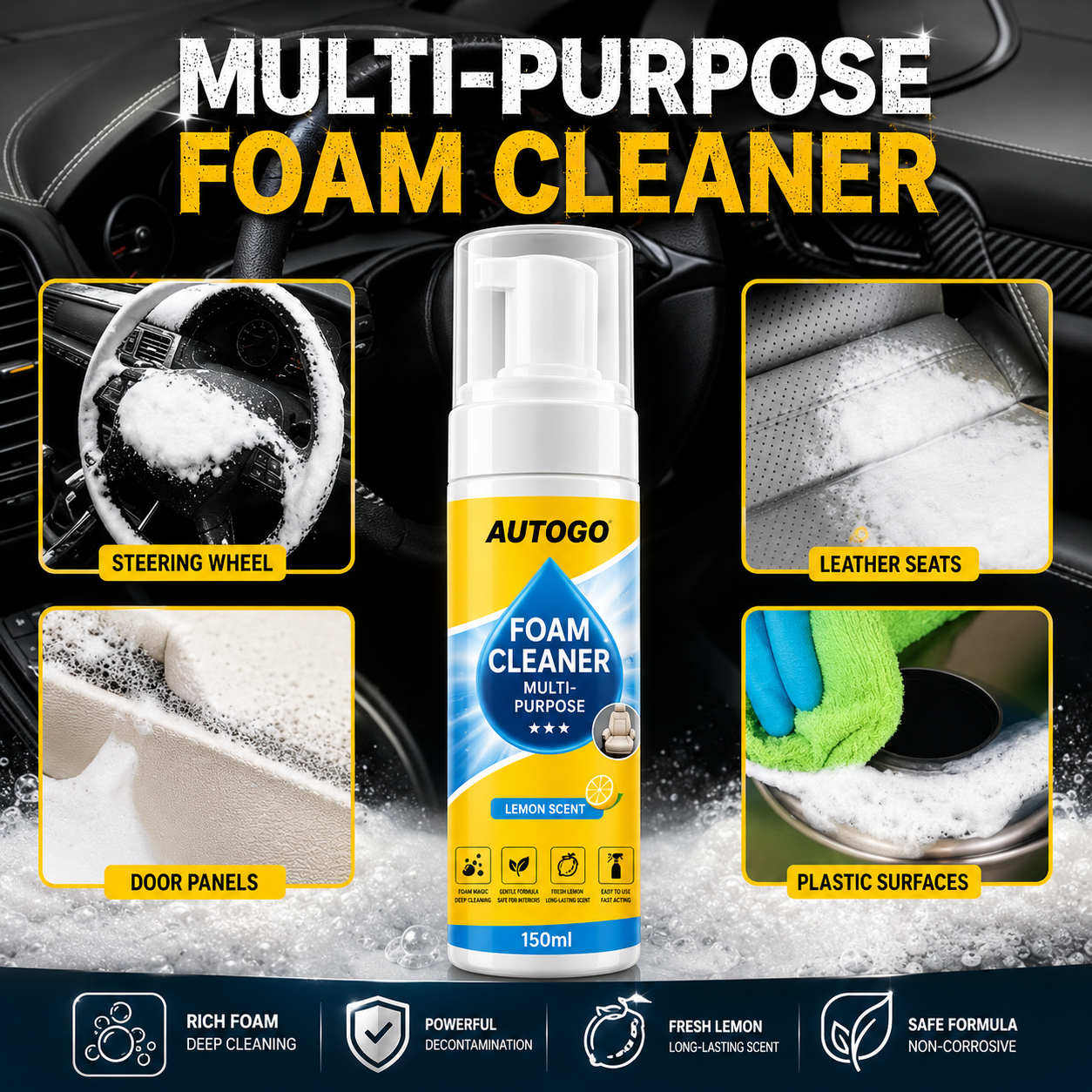 AUTOGO Multi-Purpose Foam Cleaner Spray